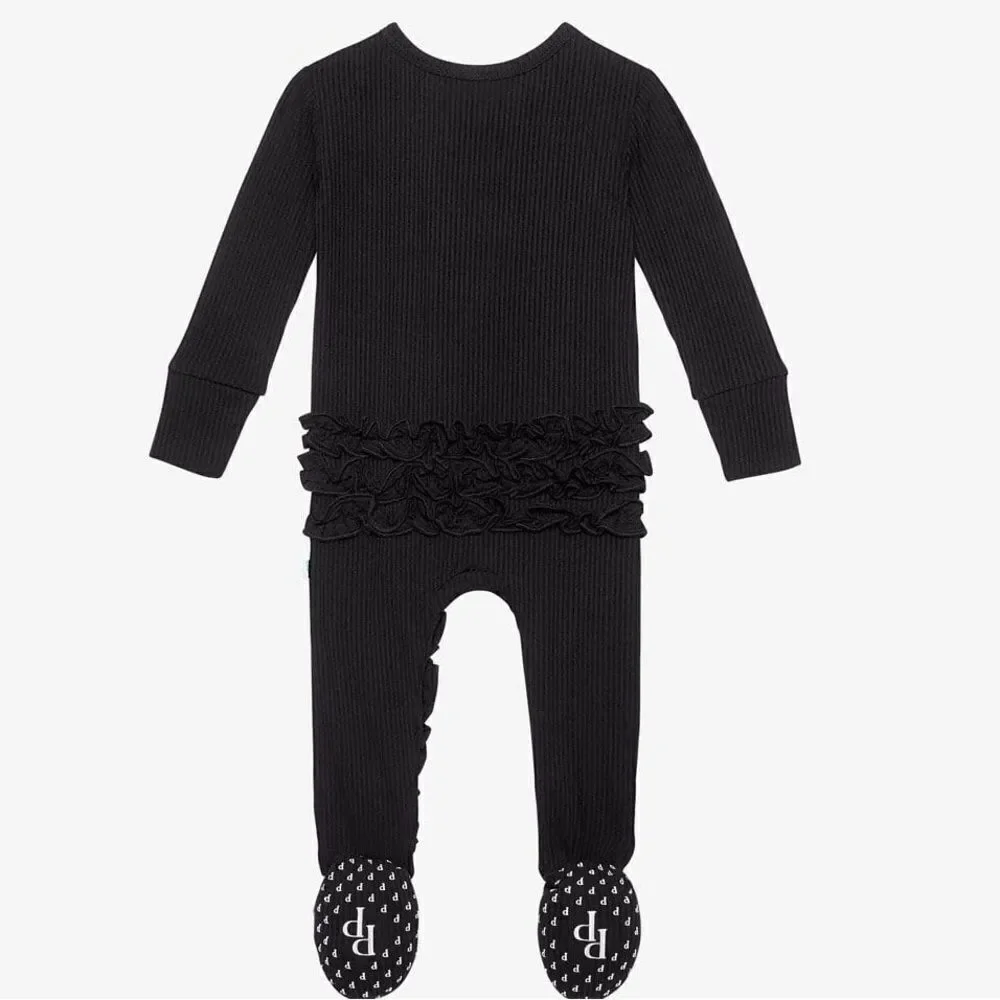POSH PEANUT FOOTIE RUFFLED ZIPPERED ONE PIECE 0-3M